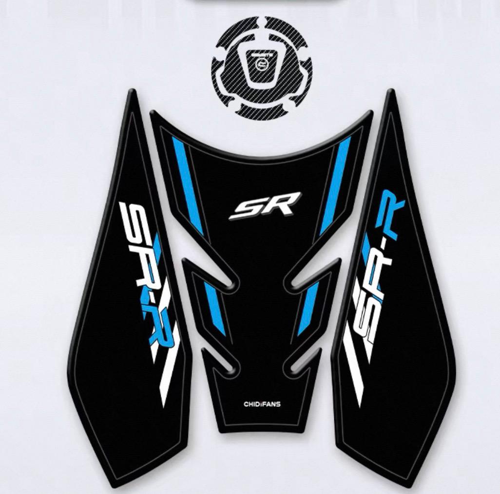 CFMOTO 675SR verdickten Gummi Tankpad + 5D Carbon Tanksticker