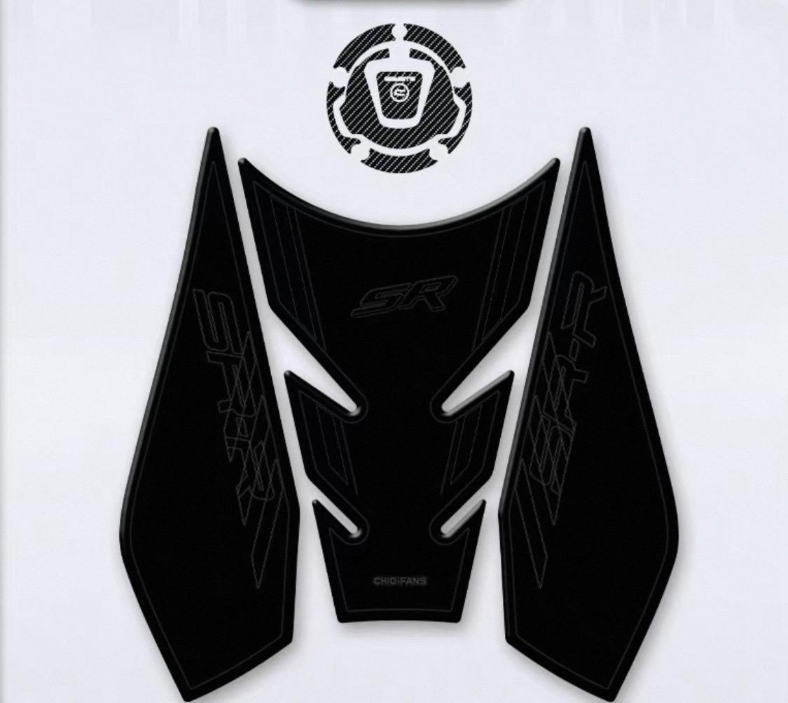 CFMOTO 675SR verdickten Gummi Tankpad + 5D Carbon Tanksticker