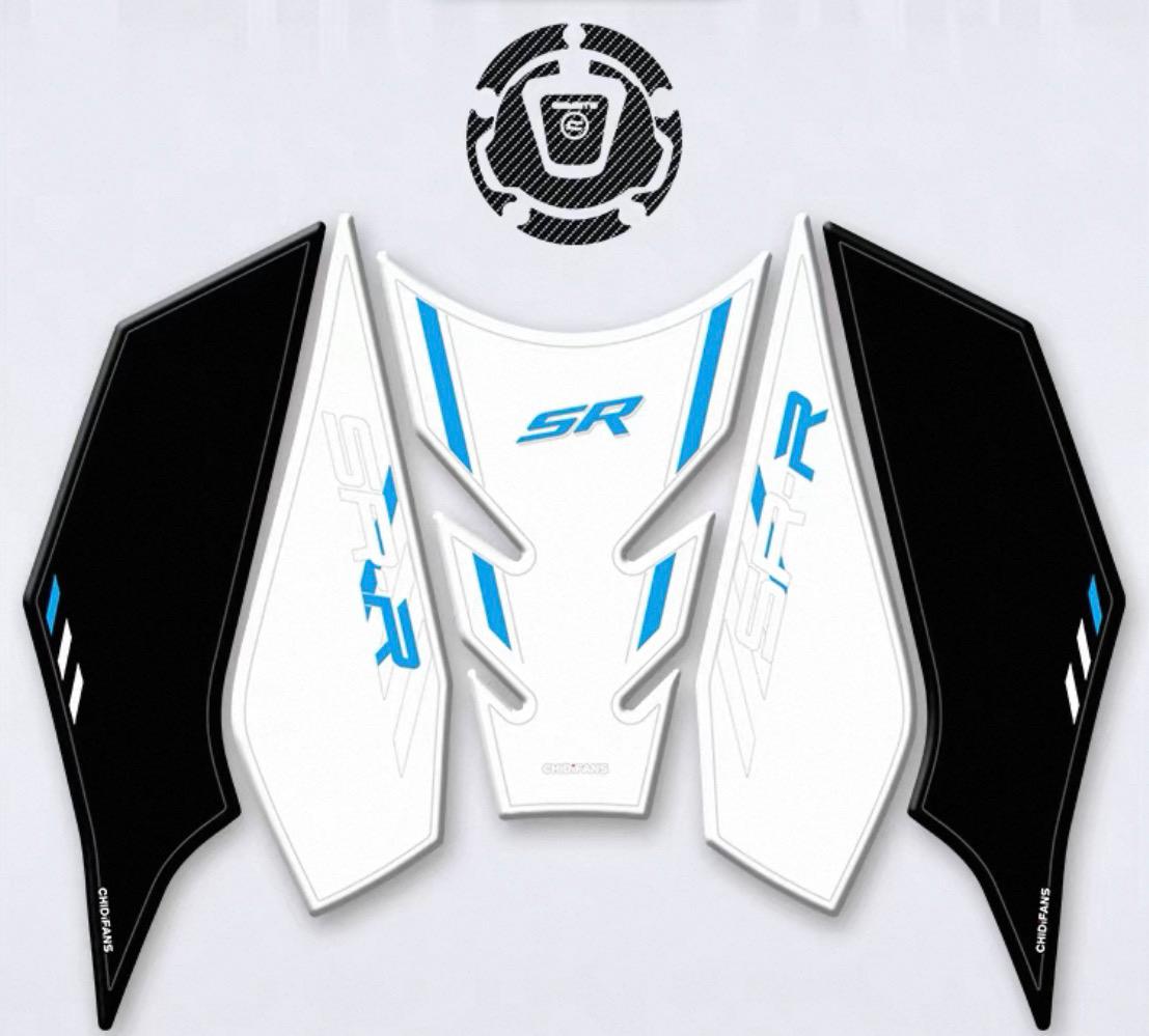 CFMOTO 675SR verdickten Gummi Tankpad + 5D Carbon Tanksticker