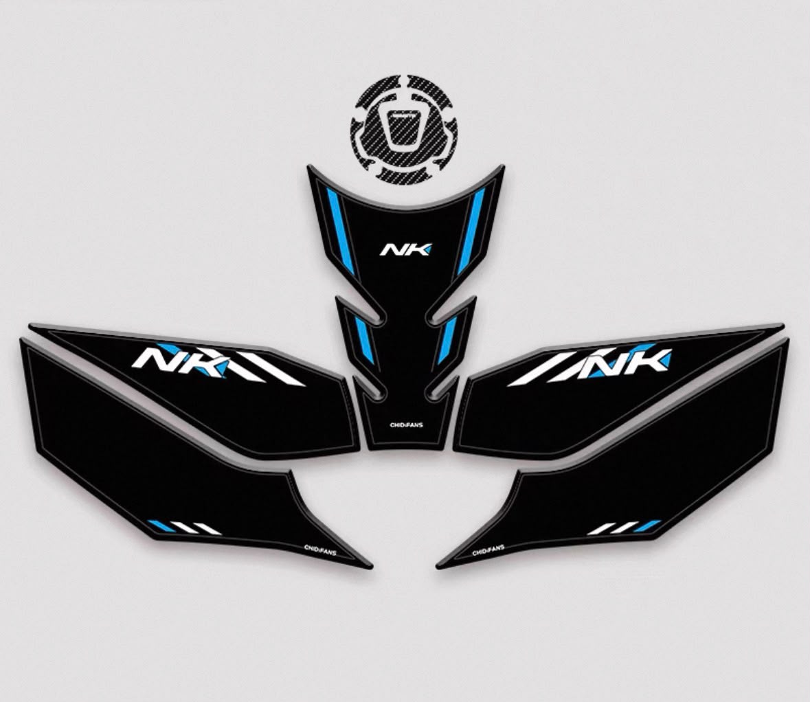 Verdickte Gummitankpad + 5d Carbon Sticker  für 675NK