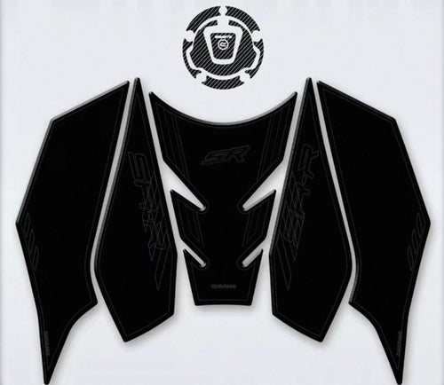 CFMOTO 675SR verdickten Gummi Tankpad + 5D Carbon Tanksticker